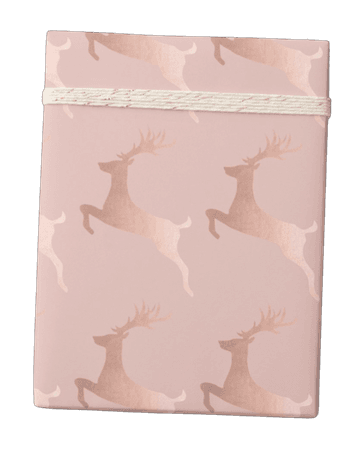 Elegant Rose Gold Pink Christmas Reindeer Pattern Wrapping Paper