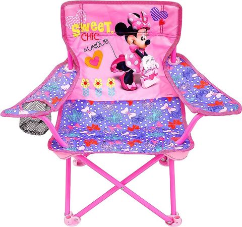 Amazon.com: Jakks Pacific Minnie Camp Chair for Kids, Portable Camping Fold N Go Chair with Carry Bag, Minnie - Bows : Home & Kitchen