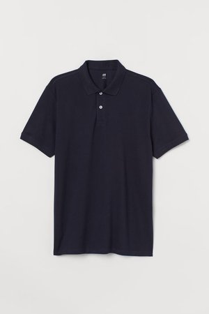 Cotton Polo Shirt - Dark blue - Men | H&M US