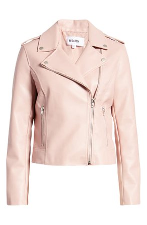 BB Dakota Just Ride Faux Leather Jacket pink