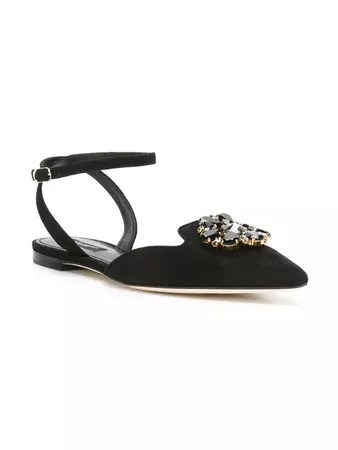 Dolce & Gabbana Embellished Suede Sandals - Farfetch