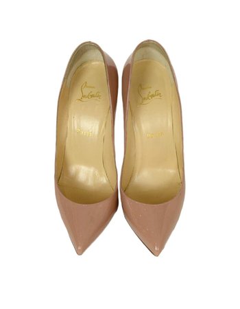 Christian Louboutin Nude Patent Leather Pigalle Follies Pumps