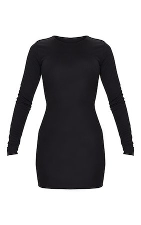 Black Long Sleeve Bodycon Dress | PrettyLittleThing