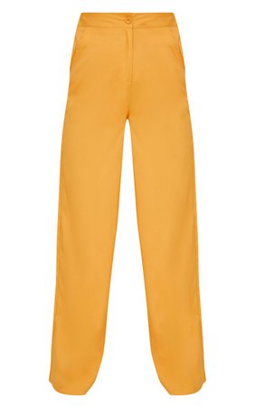 Mustard Wide Leg Suit Pants | PrettyLittleThing USA