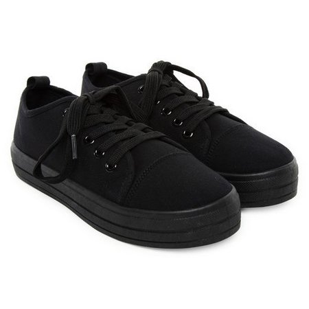 Ladies Classic Tonal Sneaker - Black