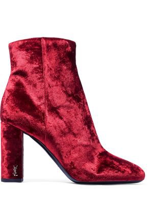 Loulou velvet ankle boots | SAINT LAURENT | Sale up to 70% off | THE OUTNET