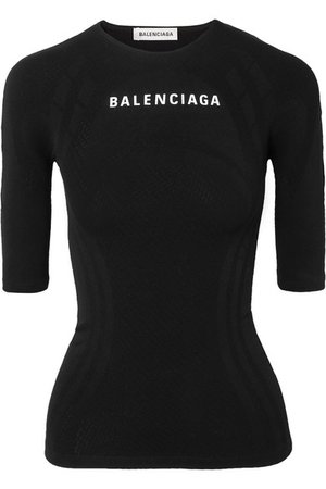 Balenciaga | Printed textured stretch-jersey top | NET-A-PORTER.COM