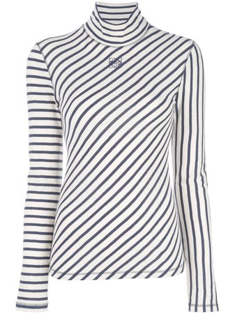 White Loewe Diagonal Stripe T-shirt | Farfetch.com