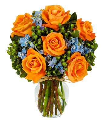 Sunny Orange Rose Bouquet at From You Flowers