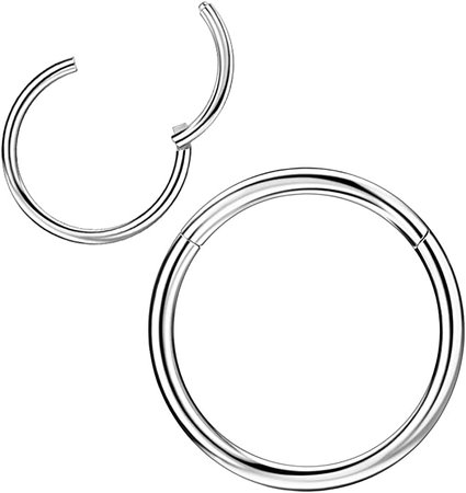 Amazon.com: 18 Gauge 8mm Hoop Nose Rings for Women Men Silver Nose Ring Hoop Surgical Steel Nose Hoop Hypoallergenic Body Piercing Rings for Septum Cartilage Helix Conch Rook Tragus Lobe Lip 18g Hoops 8mm : Clothing, Shoes & Jewelry