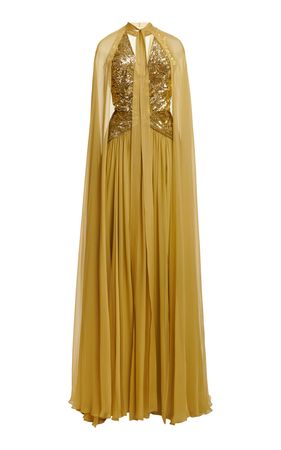 Dripping Embroidered Cape Gown By Zuhair Murad | Moda Operandi