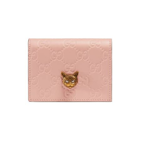 Gucci Signature card case with cat - Gucci Women's Card Cases 5480570G6FT5877