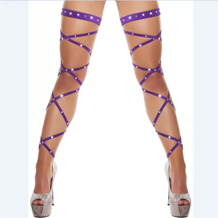 Sexy Women Lingerie Bandage Fishnet Stockings Thigh High Crystal Leg Wraps Hot Sell Fashion New Women Stockings-in Stockings from Underwear & Sleepwears on Aliexpress.com | Alibaba Group