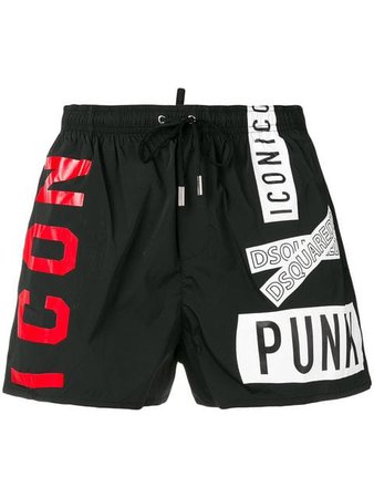 Dsquared2 Icon/Punk print swim shorts $202 - Buy Online SS19 - Quick Shipping, Price