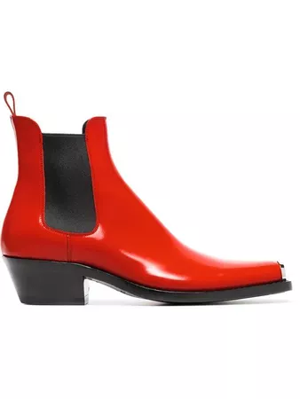 Calvin Klein 205W39nyc 55 Red Western Ankle Boots - Farfetch