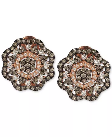 Le Vian Red Carpet® Diamond Flower Stud Earrings (1-5/8 ct. t.w.) in 14k Rose Gold