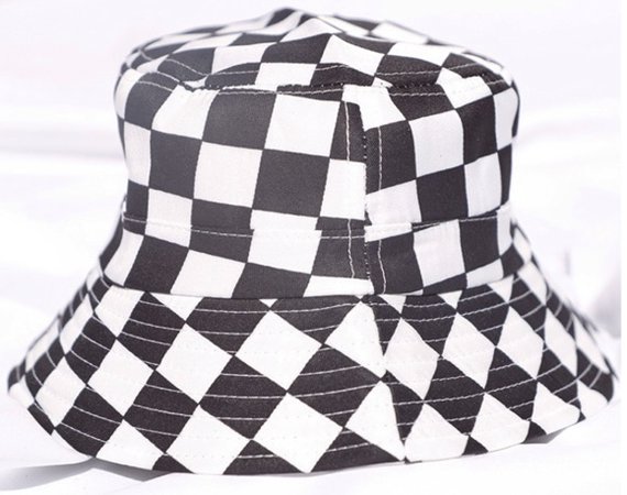 checkered bucket hat