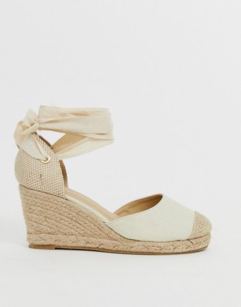 Oasis wedge espadrille sandals in cream | ASOS