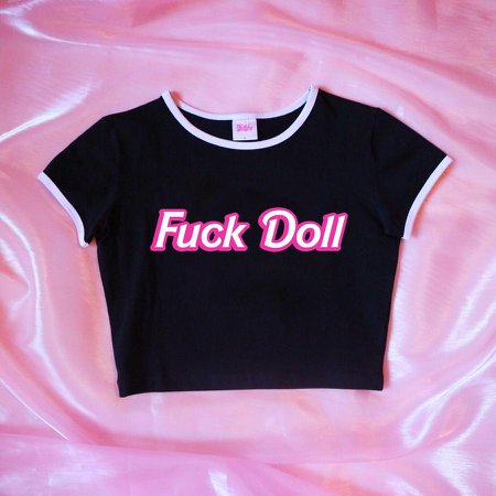 limited edition black fuck doll crop top