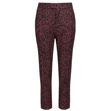 Paarse luipaard pantalon, luipaard broek