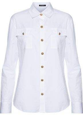Button-detailed Cotton-poplin Shirt