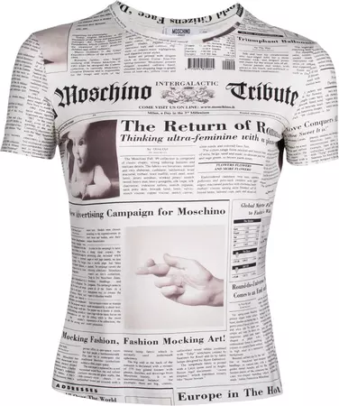 Moschino Newspaper Printed Top | EL CYCER