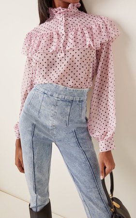 large_philosophy-di-lorenzo-serafini-pink-polka-dot-printed-chiffon-blouse.jpg (749×1200)