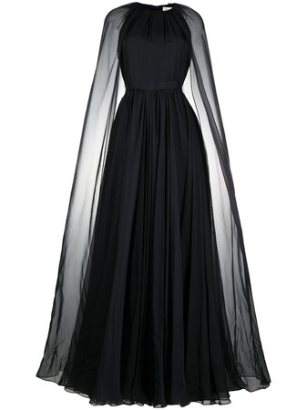 Alexander McQueen cape-detail flared evening dress
