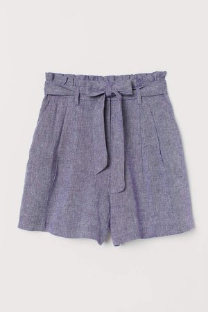 Paper-bag Shorts - Blue