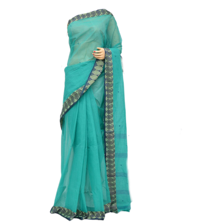 turquoise saree