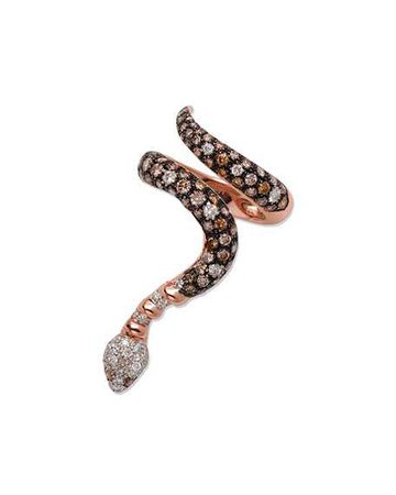 Staurino Fratelli Magic Snake 18K Rose Gold Single-Coil Python Ring with Mixed Diamonds | Neiman Marcus