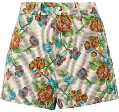 Dark Side Of The Moon Cotton-blend Jacquard Shorts - Green