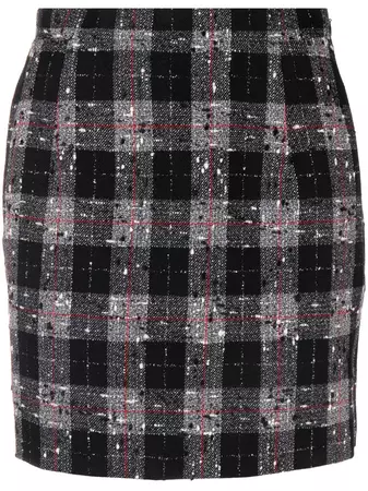 Alessandra Rich Checked Tweed Mini Skirt - Farfetch
