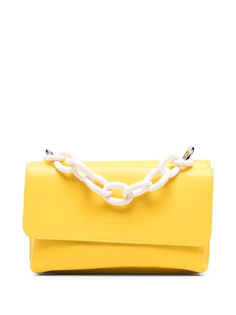 Yellow MSGM chain-link detail shoulder bag - Farfetch
