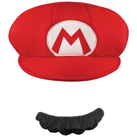 MARIO ADULT HAT AND MUSTACHE | Tops Magic