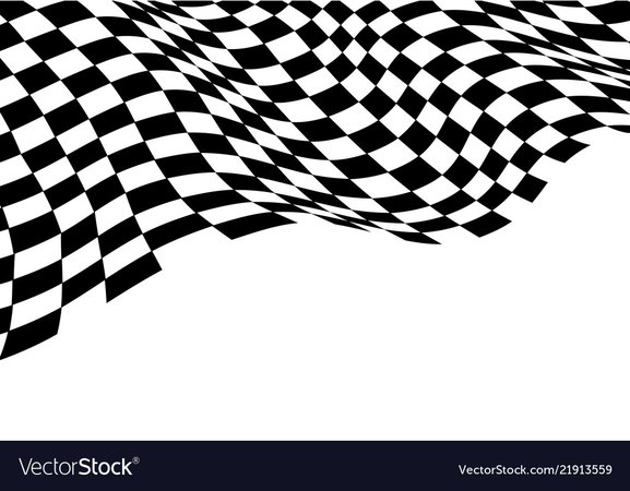 Checkered flag wave monochrome black white Vector Image