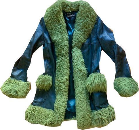 green fleece trim coat