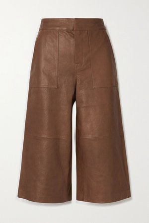 Tan Leather culottes | FRAME | NET-A-PORTER