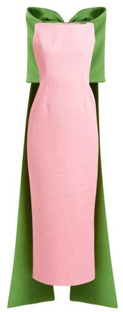 Cruz Bow Trim Cloque Gown - Womens - Pink Multi