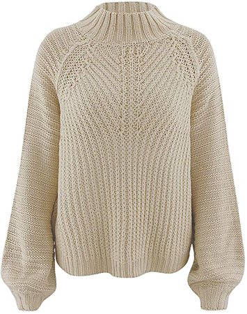 BerryGo Chunky Crewneck Sweaters Long Sleeve Oversized Cable Knit Sweater Yellow at Amazon Women’s Clothing store
