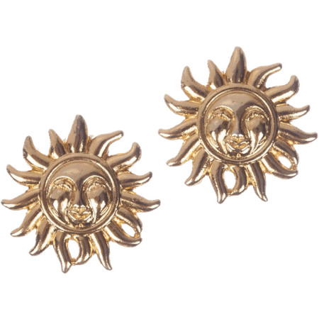 Gold sun earrings