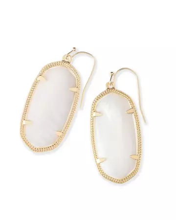 Elle Gold Drop Earrings in White Pearl | Kendra Scott