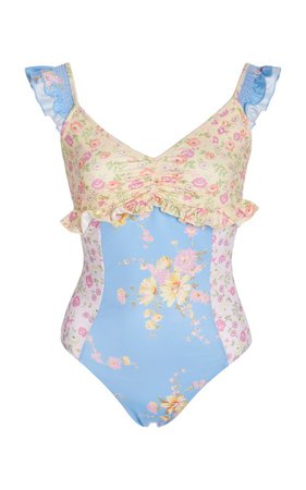 Verena Ruffled Floral-Print Swimsuit by LoveShackFancy | Moda Operandi