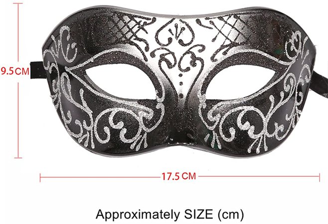 Amazon.com: Xvevina Couples Pair Mardi Gras Venetian Masquerade Masks Set Party Costume Accessory (Black Silver Couples), Large: Clothing