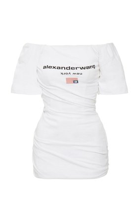 Twisted Off-The-Shoulder Cotton T-Shirt Dress by Alexander Wang | Moda Operandi