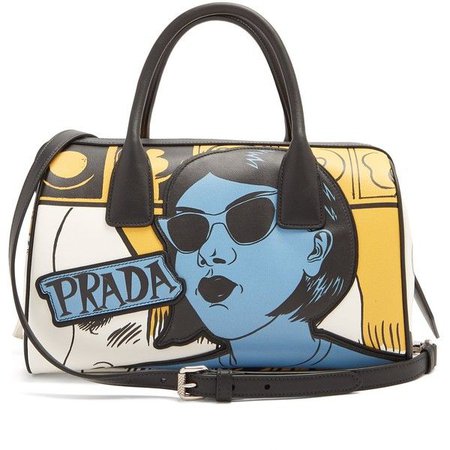 Prada Comic-print leather bag