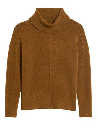 Merino-Blend Funnel-Neck Sweater | Banana Republic brown