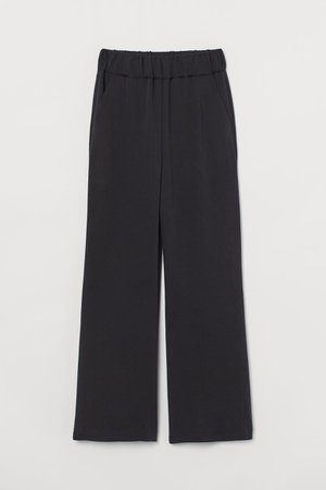 Wide-cut Lyocell-blend Pants - Black - Ladies | H&M US
