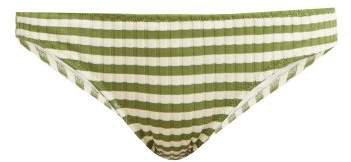 The Elle Bikini Briefs - Womens - Green Stripe