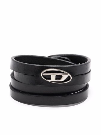 Diesel A-Logo leather bracelet